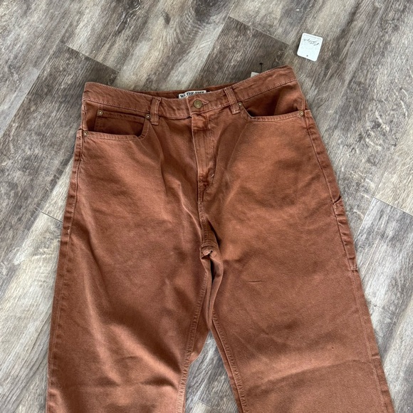 NWT! We The Free Carpenter TINSLEY BAGGY HIGH RISE STRAIGHT LEG Color: Chocolate - Picture 3 of 14